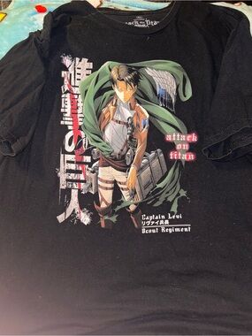 Ripple Junction Black Attack on Titan Captain Levi Graphic Tee
